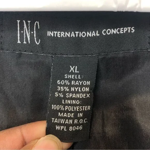 INC International Concepts black trench button front coat, size XL - Picture 11 of 16